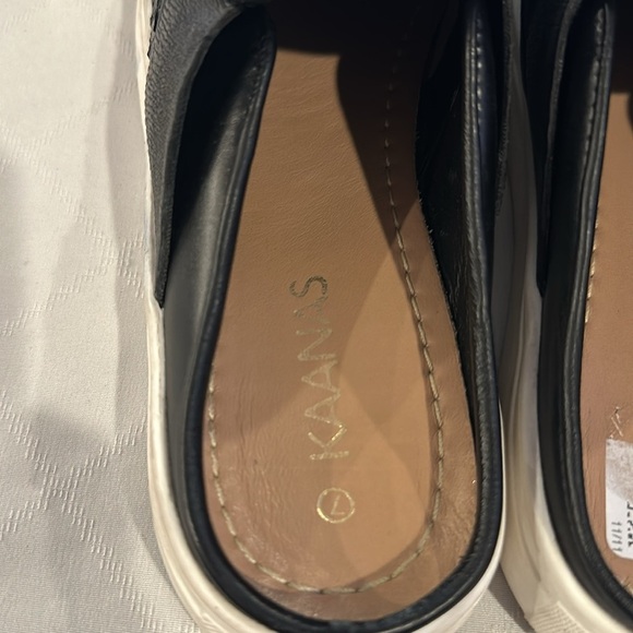 KAANAS MURCIA SNAKE-EMBOSSED SNEAKER SLIDE shoes mules slip on ons size 7 black‎ - Picture 5 of 6